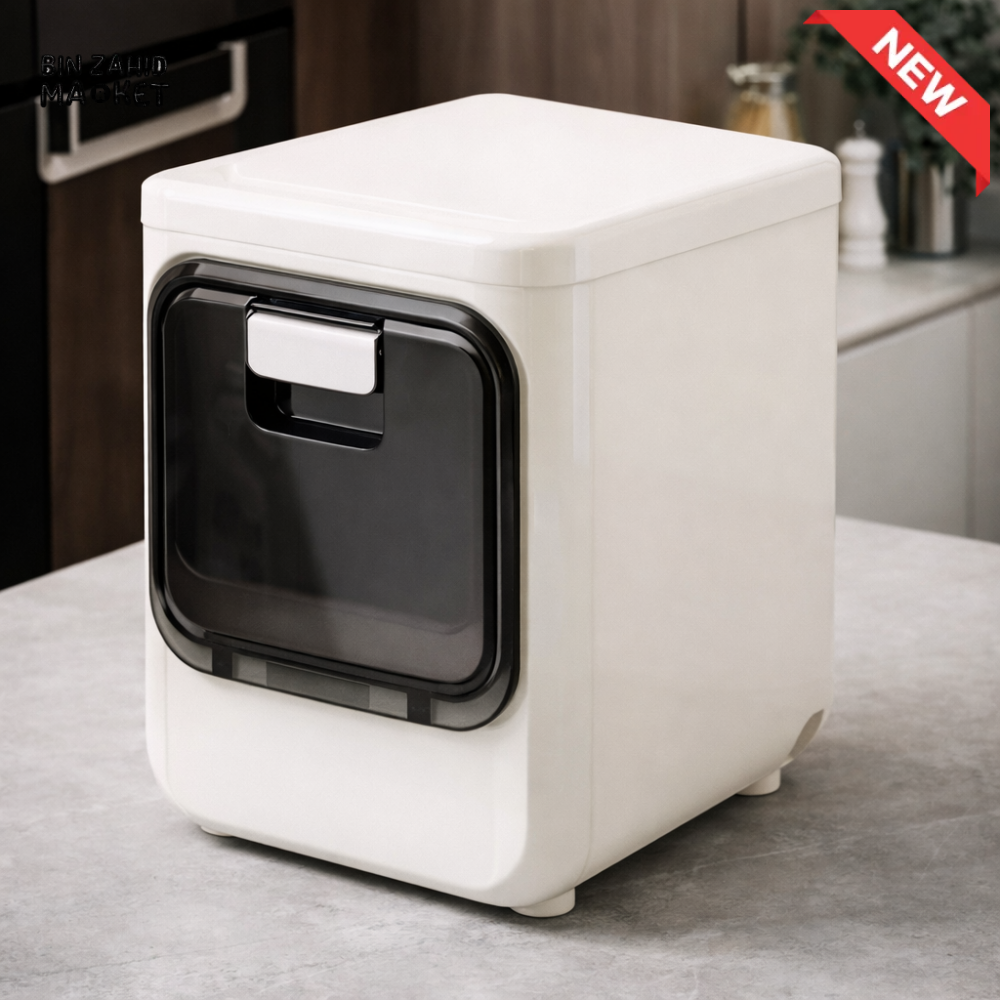 LARGE CAPACITY PRESS-TYPE RICE STORAGE BOX – AIRTIGHT KITCHEN GRAIN CONTAINER - 10KG