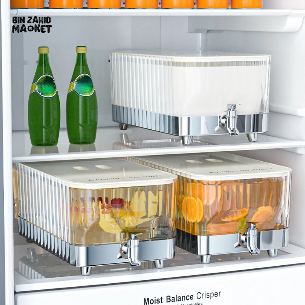 LARGE-CAPACITY REFRIGERATOR COLD WATER JUG WITH FAUCET - ICE & JUICE BUCKET