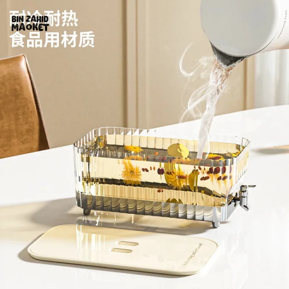 LARGE-CAPACITY REFRIGERATOR COLD WATER JUG WITH FAUCET - ICE & JUICE BUCKET