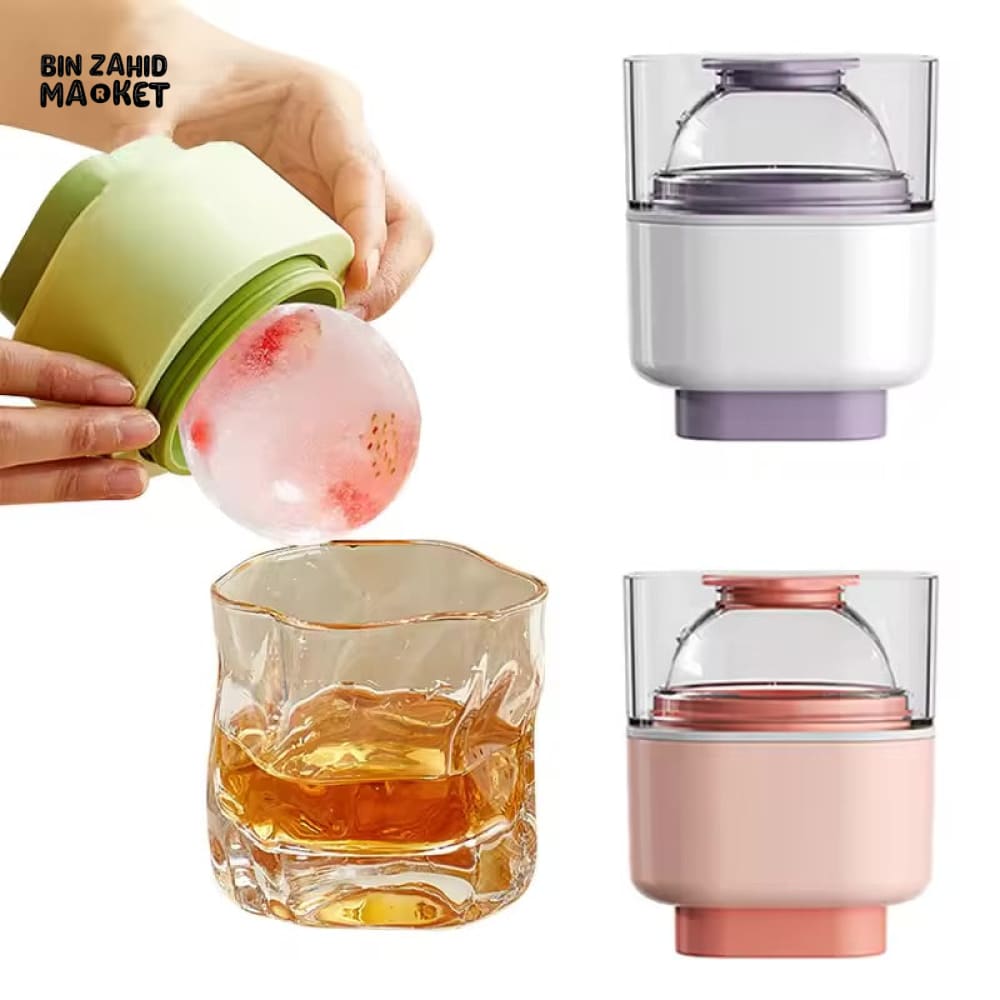 LARGE ROUND ICE BALL MAKER MOLD – SILICONE ICE CUBE MOULD FOR HOME DIY COLD DRINKS