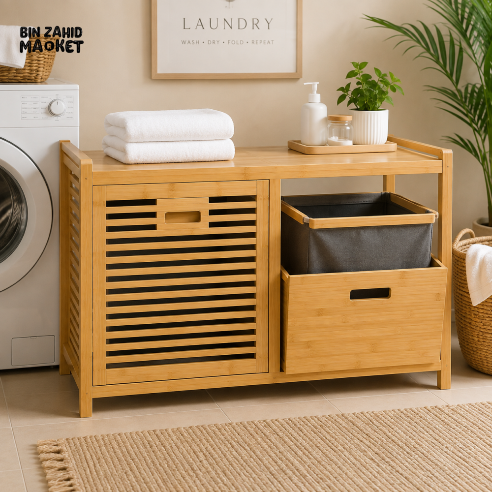 LAUNDRY STORAGE HAMPER CABINET - Shelves & Cabinets