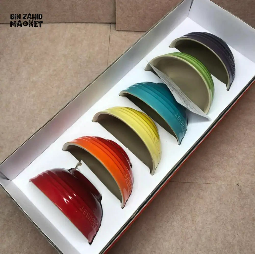 LE CREUSET RAINBOW STONEWARE MINI BOWL SET OF 6