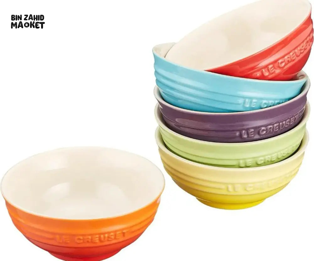 LE CREUSET RAINBOW STONEWARE MINI BOWL SET OF 6