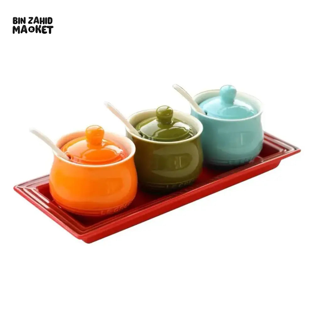 LE CREUSET SET OF 3 SEASONING JARS