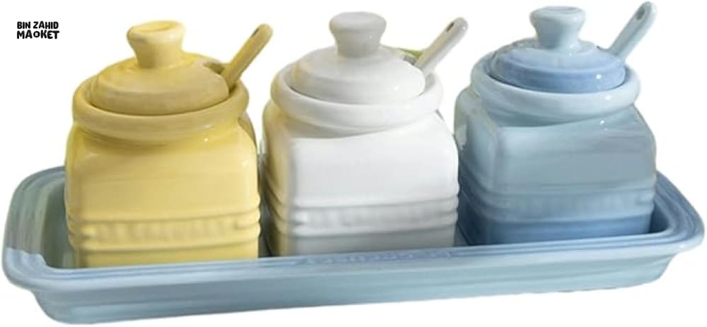 LE CREUSET SET OF 3 SEASONING JARS