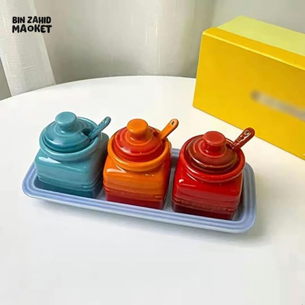 LE CREUSET SET OF 3 SEASONING JARS