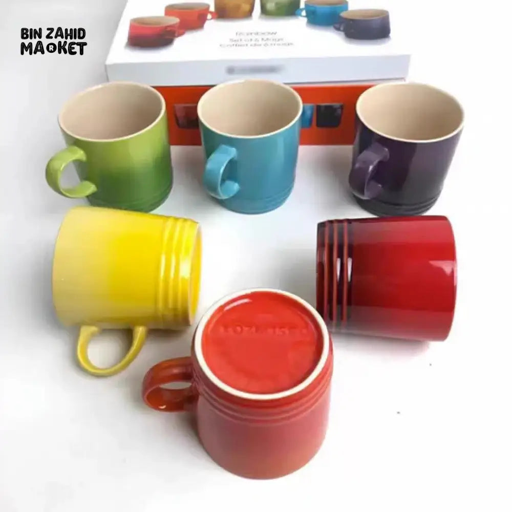 LE CREUSET SET OF 6 RAINBOW MUG SET