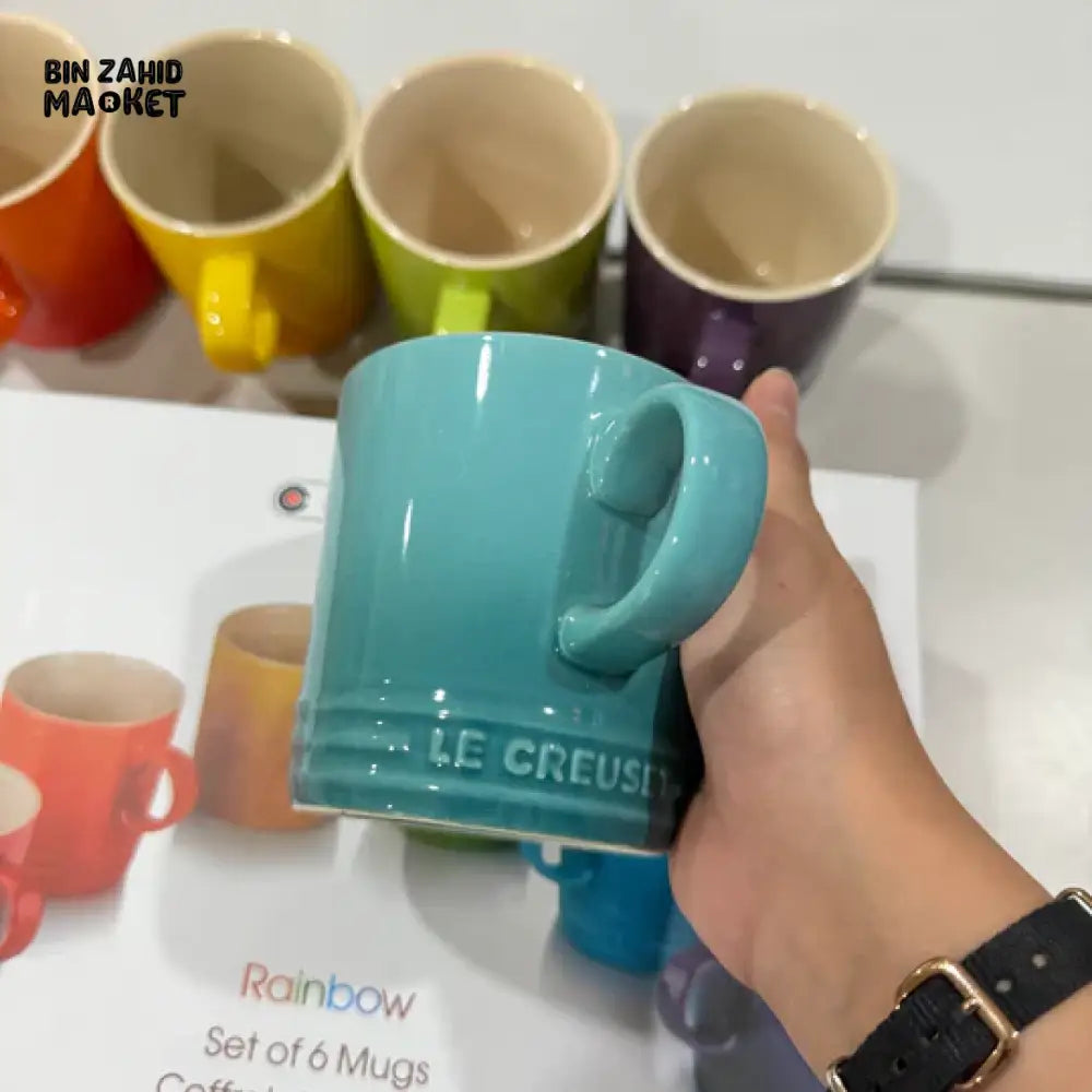 LE CREUSET SET OF 6 RAINBOW MUG SET