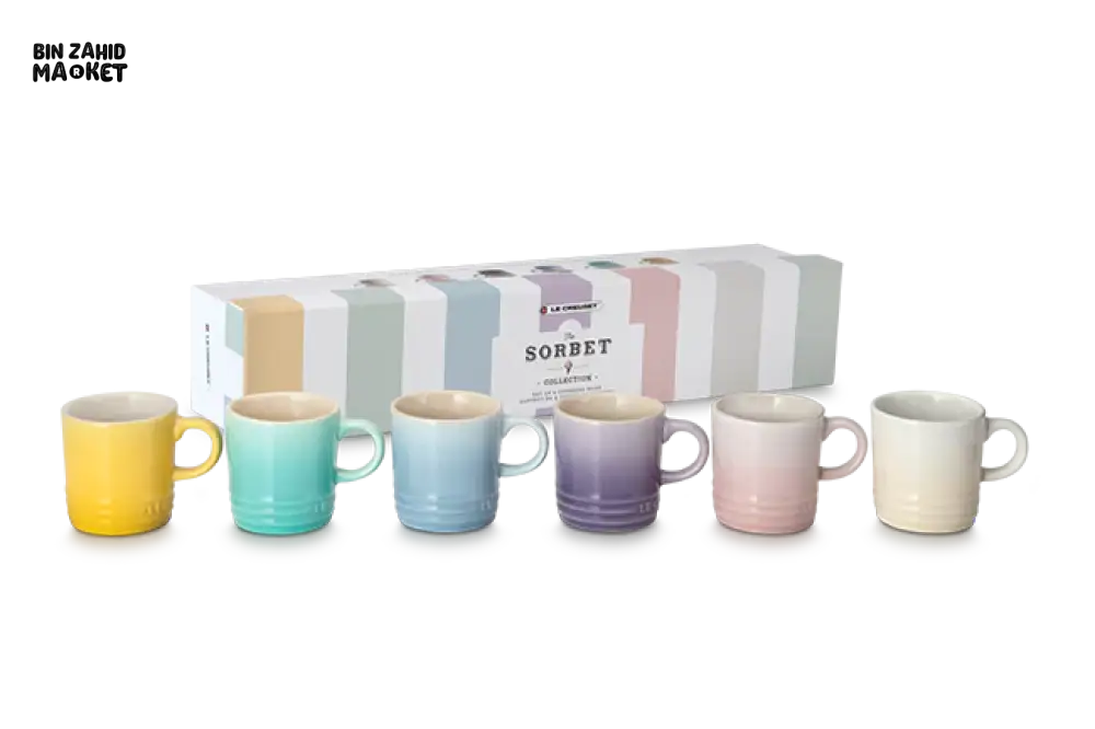LE CREUSET STONEWARE SORBET SET OF 6 ESPRESSO MUGS 350ML