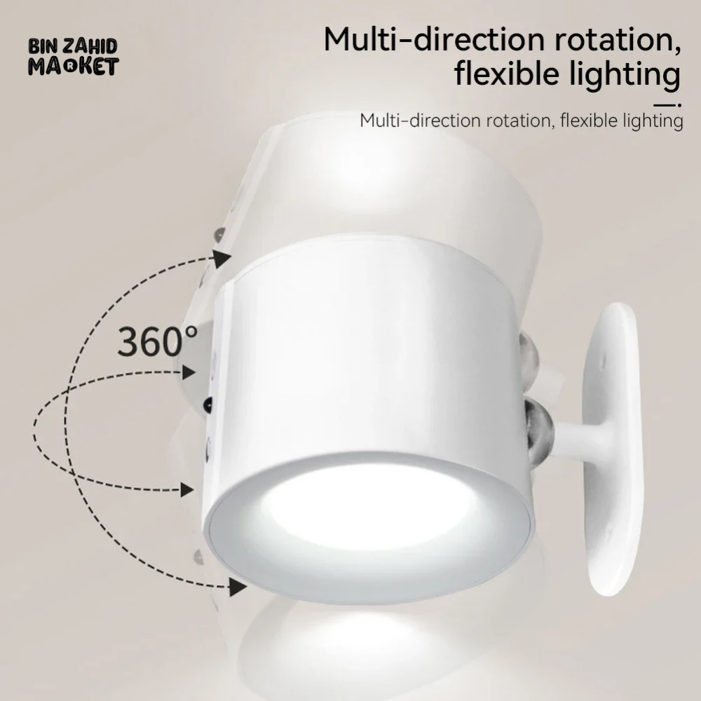 LED DOUBLE HEAD WALL LAMP – TOUCH CONTROL & REMOTE 360° ROTATABLE RECHARGEABLE