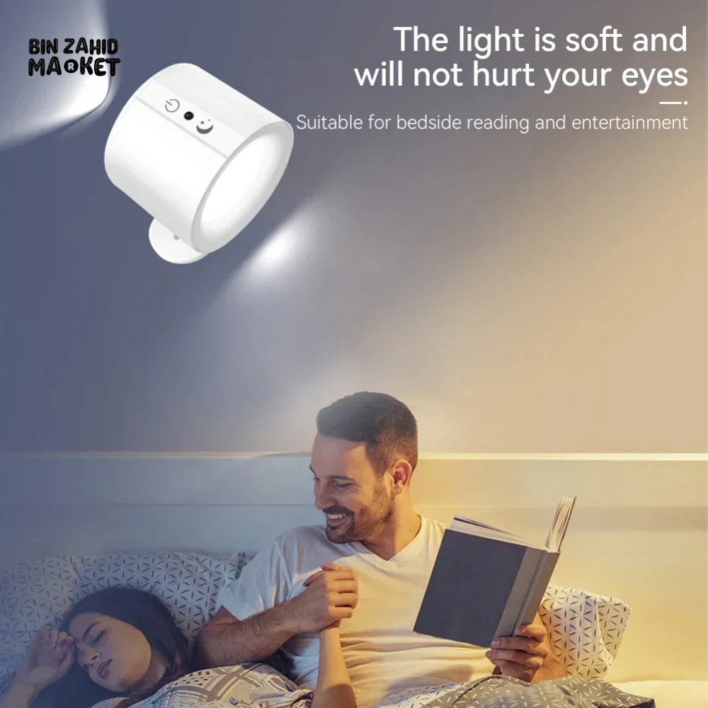 LED DOUBLE HEAD WALL LAMP – TOUCH CONTROL & REMOTE 360° ROTATABLE RECHARGEABLE