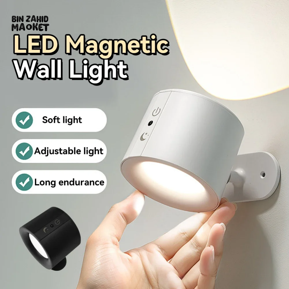 LED DOUBLE HEAD WALL LAMP – TOUCH CONTROL & REMOTE 360° ROTATABLE RECHARGEABLE