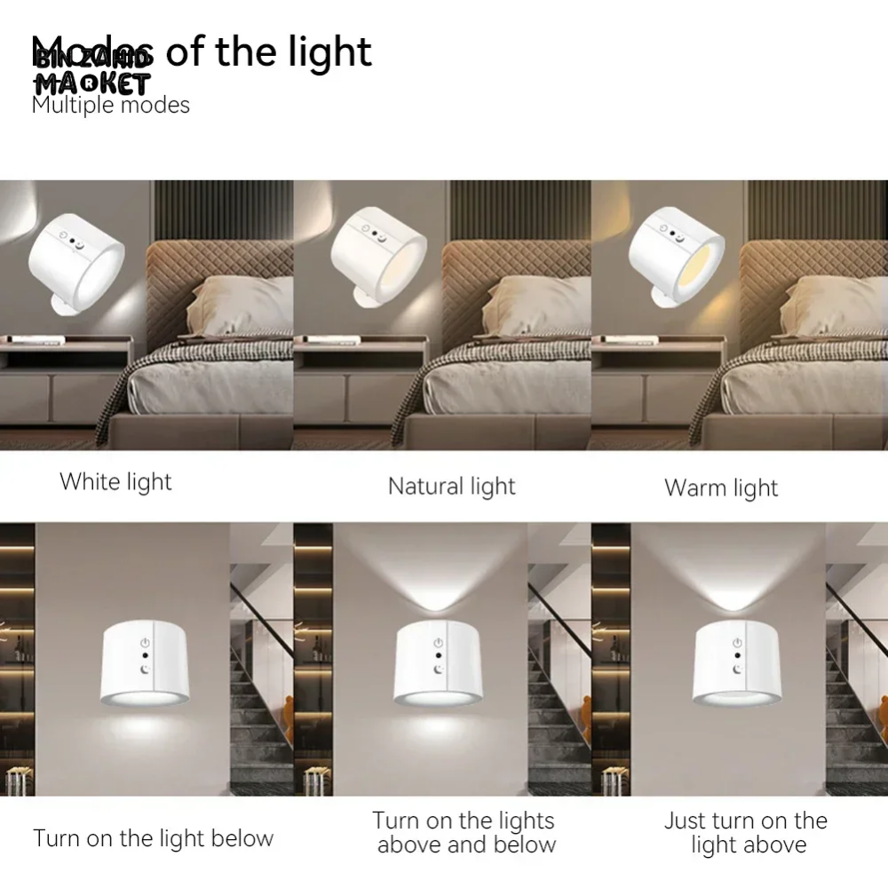 LED DOUBLE HEAD WALL LAMP – TOUCH CONTROL & REMOTE 360° ROTATABLE RECHARGEABLE