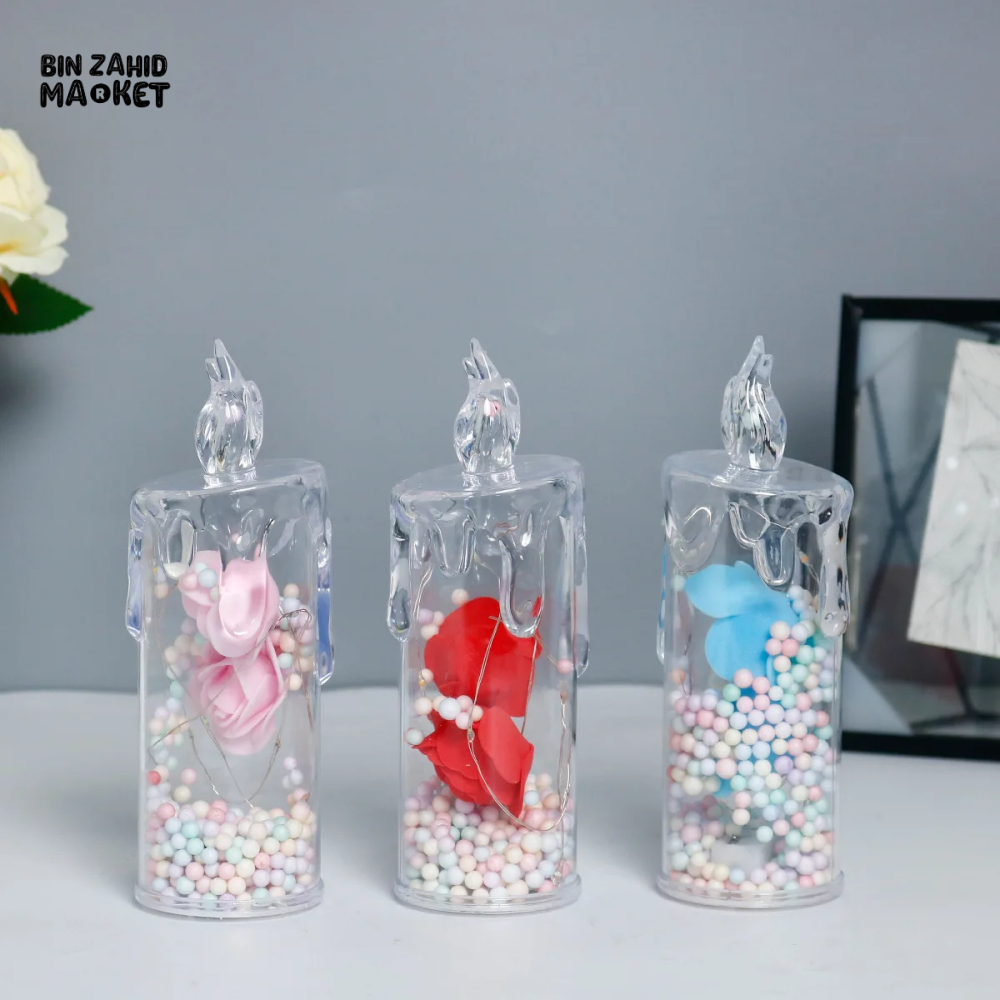LED ELECTRONIC CANDLE ROSE NIGHT LIGHT HOME DECOR