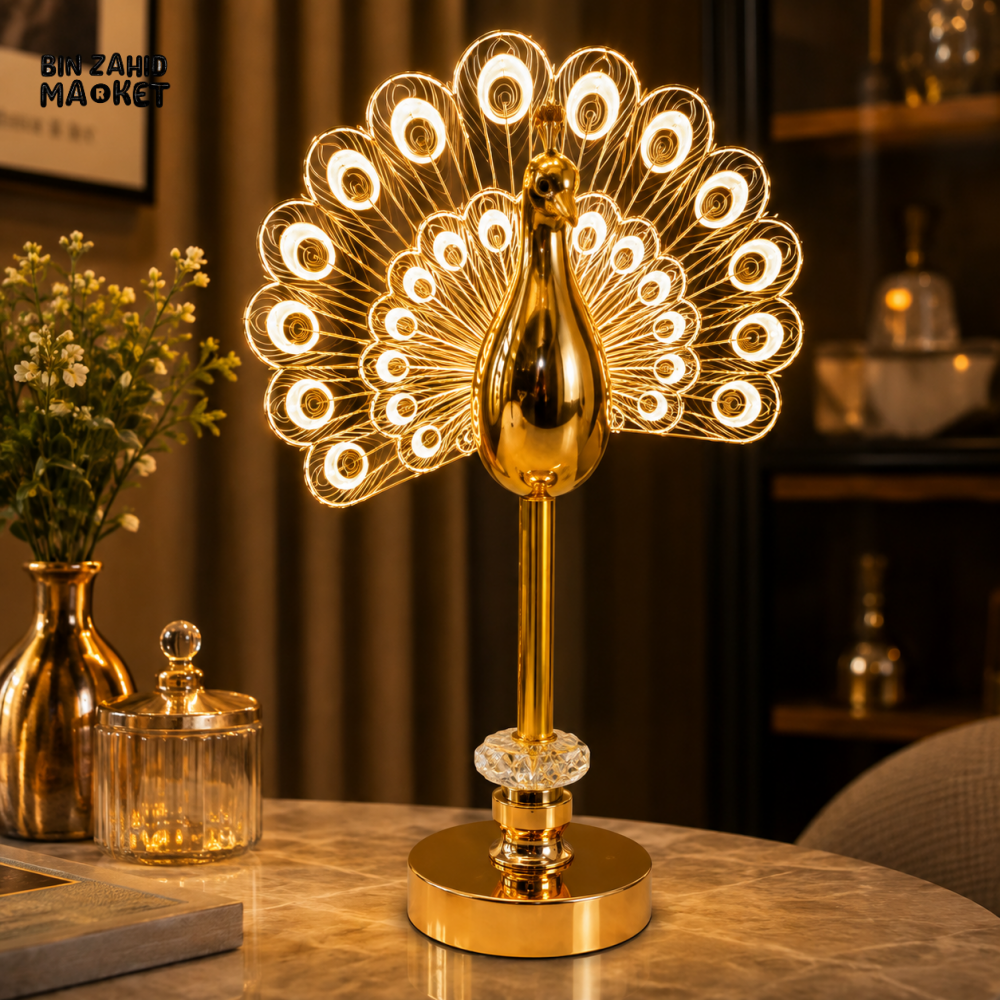 LED PEACOCK TABLE LAMP