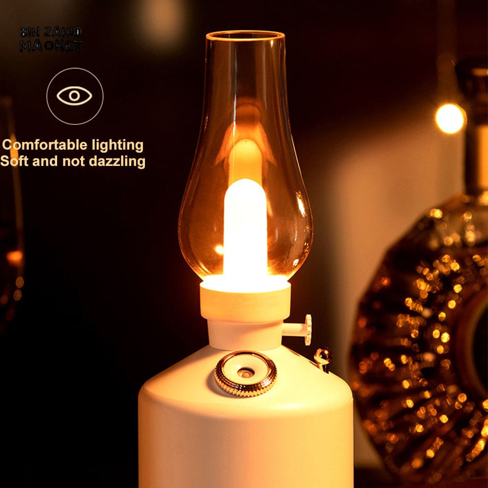 LED RETRO HUMIDIFIER LAMP – WIRELESS CHARGING AROMA DIFFUSER & WATER MIST MAKER WITH NIGHT LIGHT