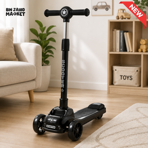 LED WHEEL 3-WHEEL KIDS SMART SCOOTER - BLACK