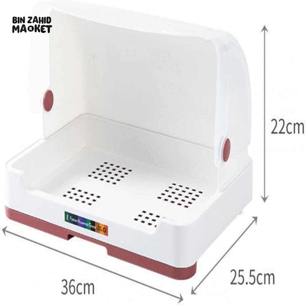 LIDDED DISH DRAINER – COUNTERTOP DRYING BOX FOR UTENSILS CUTLERY & CUPS
