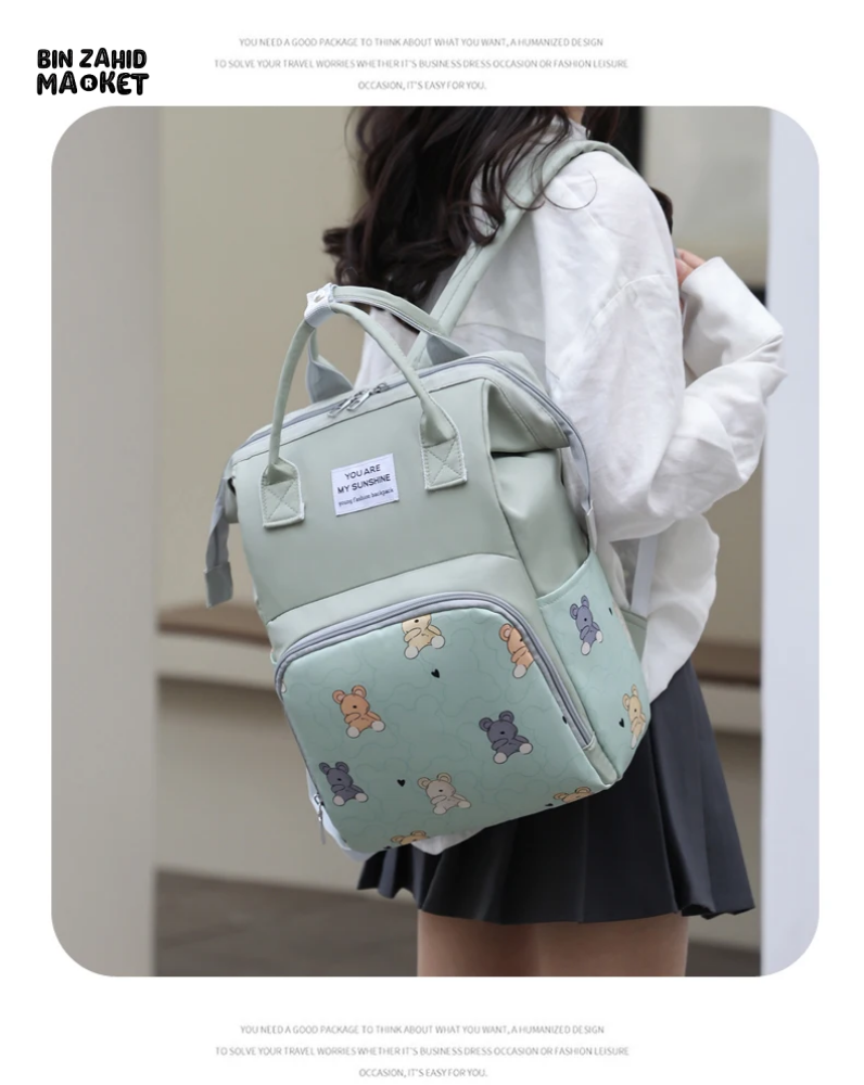 LIGHTWEIGHT & SPACIOUS DIAPER BACKPACK – MULTI-FUNCTIONAL DESIGN FOR MOMS ON THE GO - YELLOW