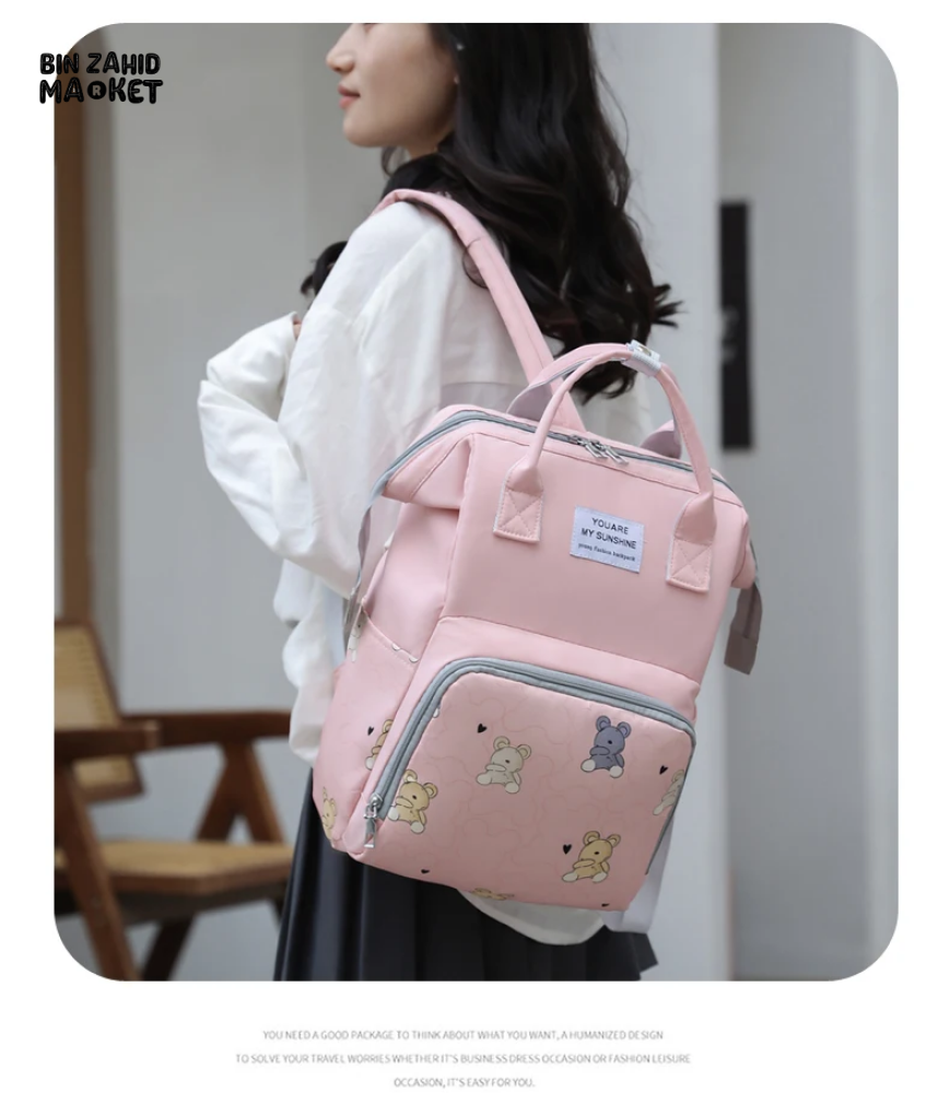LIGHTWEIGHT & SPACIOUS DIAPER BACKPACK – MULTI-FUNCTIONAL DESIGN FOR MOMS ON THE GO - YELLOW