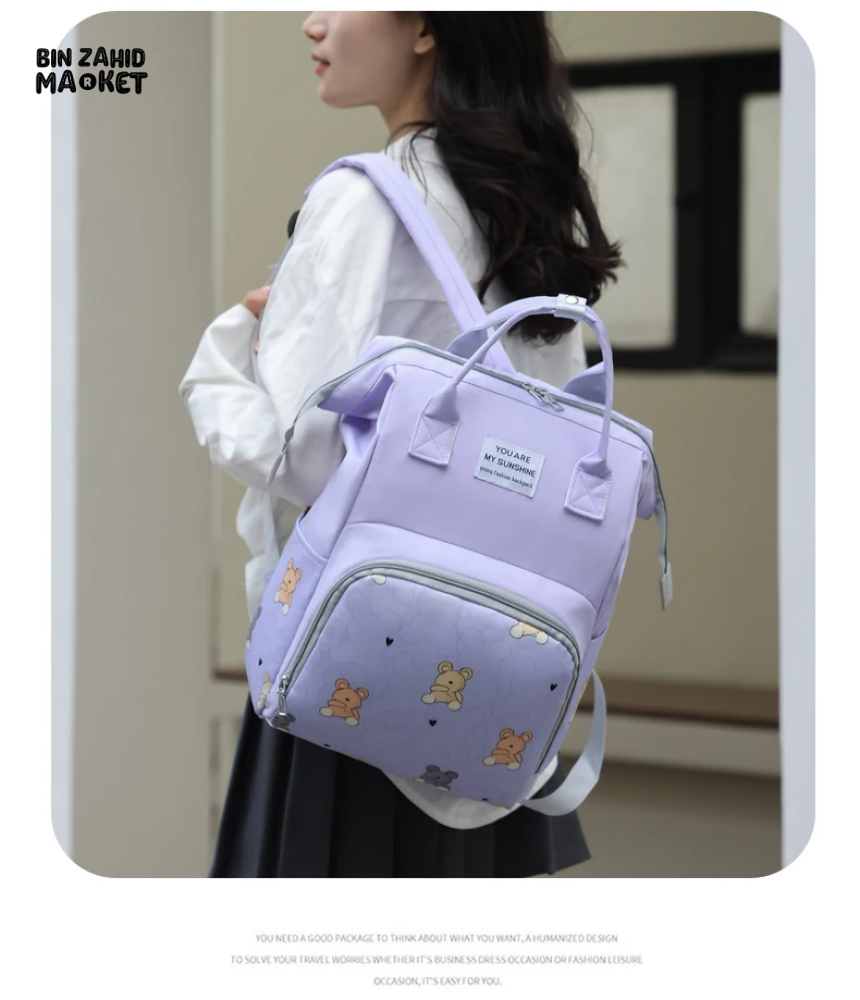 LIGHTWEIGHT & SPACIOUS DIAPER BACKPACK – MULTI-FUNCTIONAL DESIGN FOR MOMS ON THE GO - YELLOW