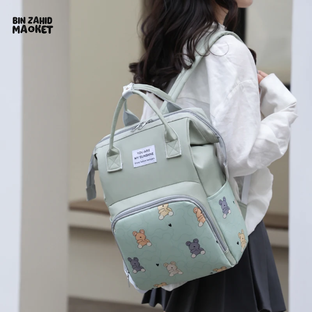 LIGHTWEIGHT & SPACIOUS DIAPER BACKPACK – MULTI-FUNCTIONAL DESIGN FOR MOMS ON THE GO - YELLOW