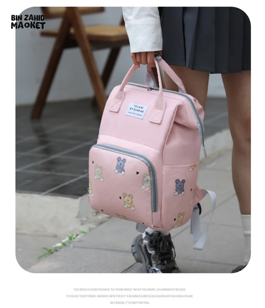 LIGHTWEIGHT & SPACIOUS DIAPER BACKPACK – MULTI-FUNCTIONAL DESIGN FOR MOMS ON THE GO - YELLOW