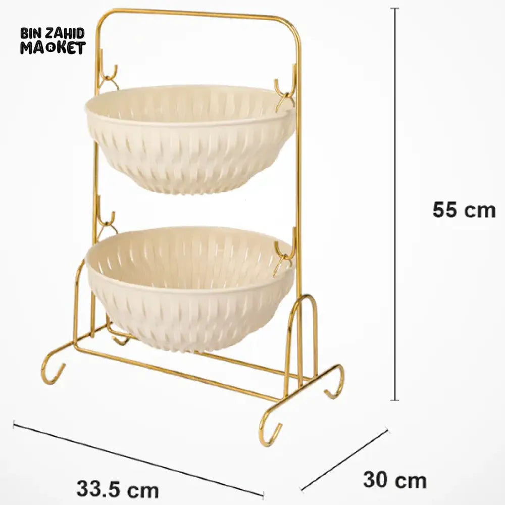LIMON 2-TIER ONION & VEGETABLE RACK WITH STAND – LUXURY KITCHEN STORAGE ORGANIZER