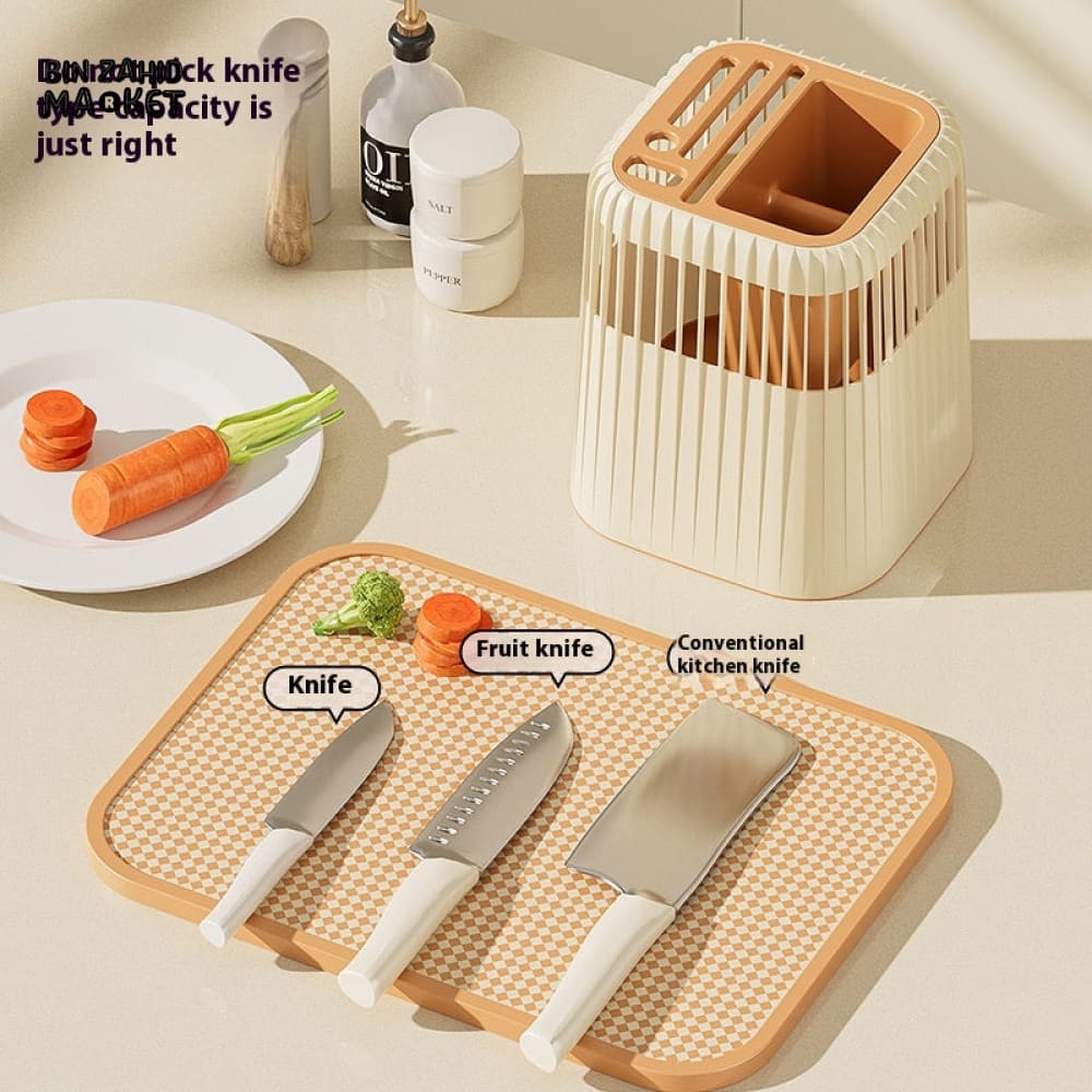 LUXOMOVE KITCHEN ROTATING KNIFE RACK – MULTIFUNCTIONAL STORAGE TUBE FOR KNIVES SPOONS & CHOPSTICKS COUNTERTOP ORGANIZER