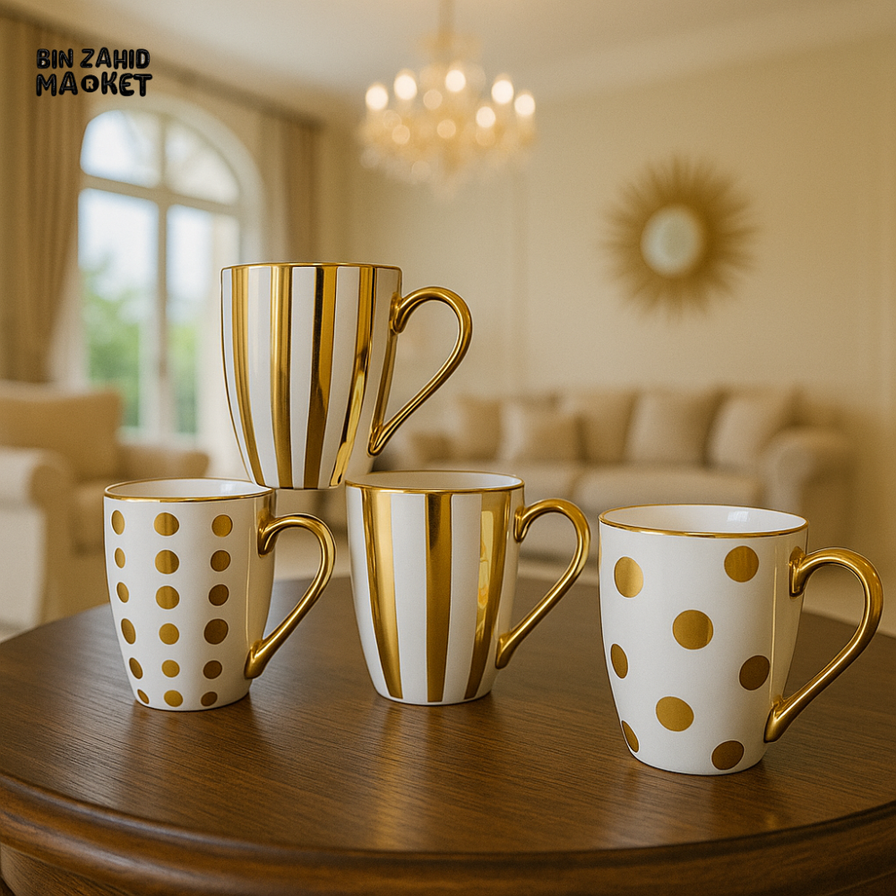LUXOR GOLD CERAMIC MUG 400ML
