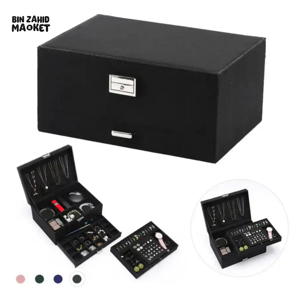 LUXOR JEWELRY BOX WITH LOCK Black