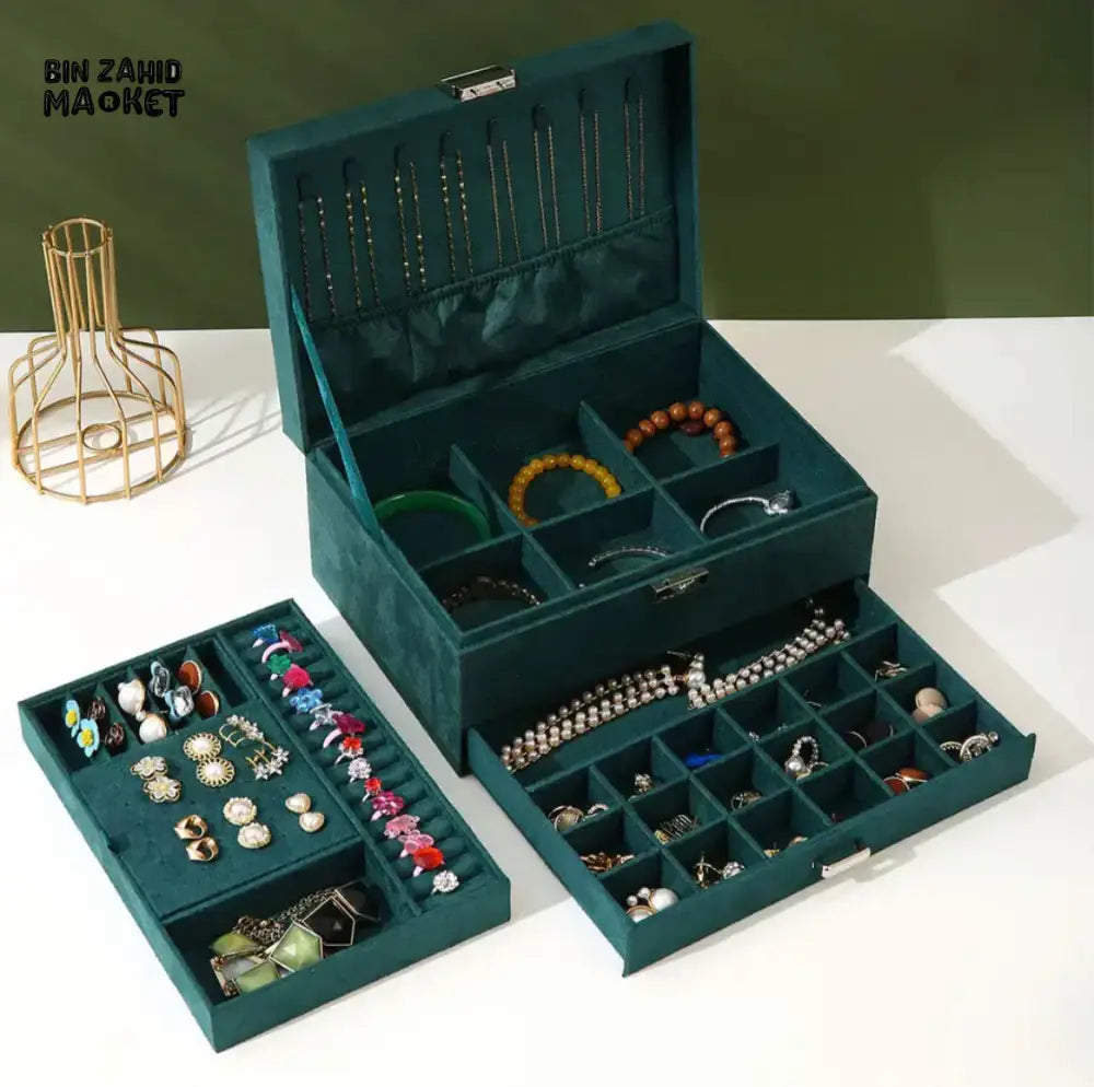 LUXOR JEWELRY BOX WITH LOCK Green