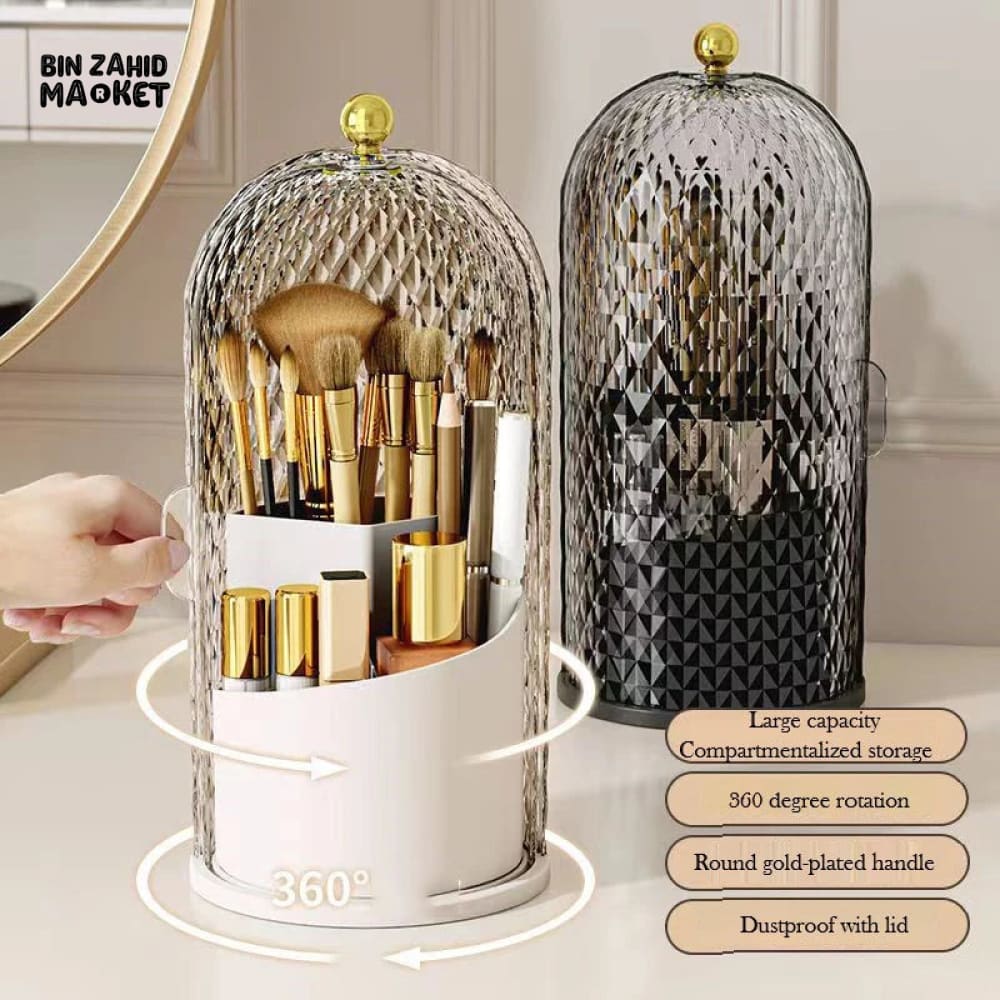 LUXOR ROTATING MAKEUP BRUSH HOLDER - DIAMOND CAGE