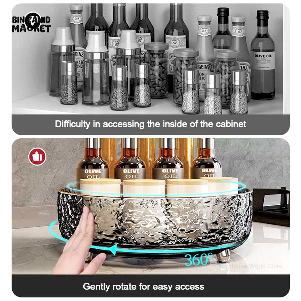 LUXOR ROTATING STORAGE TRAY - CRYSTAL RIPPLE