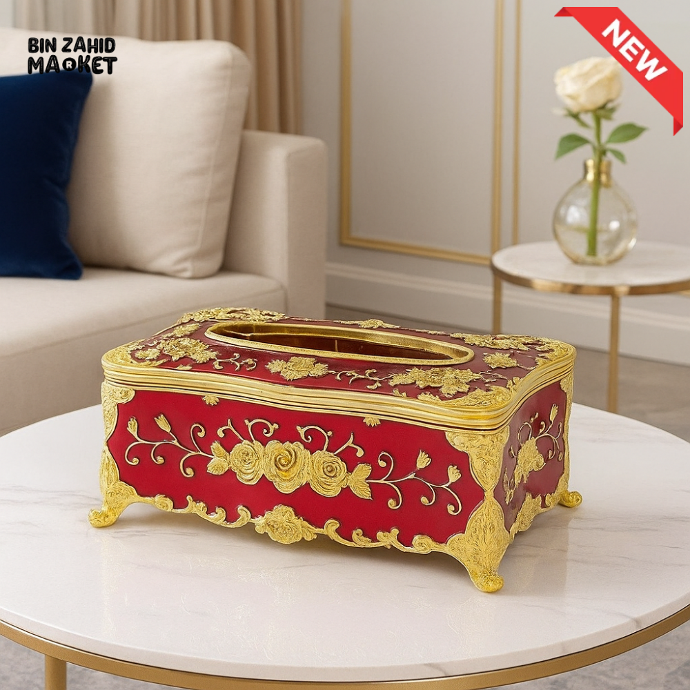 LUXOR TISSUE BOX - GOLDEN RED