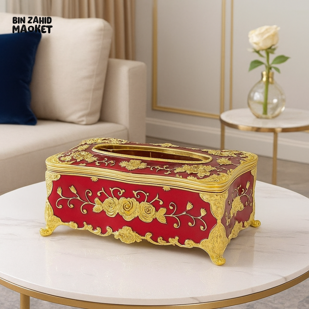 LUXOR TISSUE BOX - GOLDEN RED