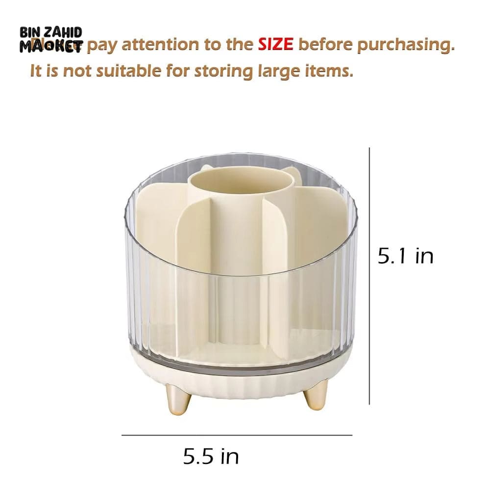 LUXORMOVE 360° ROTATING MAKEUP BRUSH HOLDER WITH 7 COMPARTMENTS