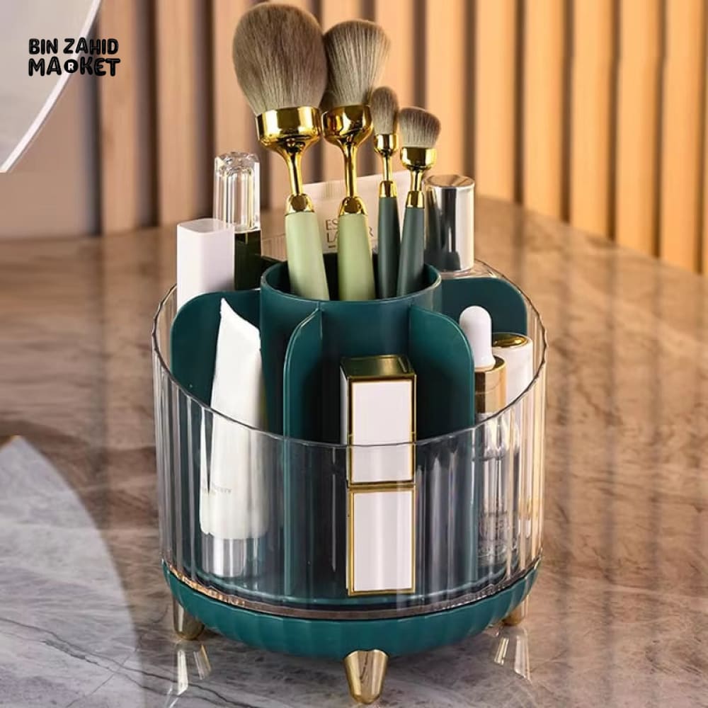 LUXORMOVE 360° ROTATING MAKEUP BRUSH HOLDER WITH 7 COMPARTMENTS