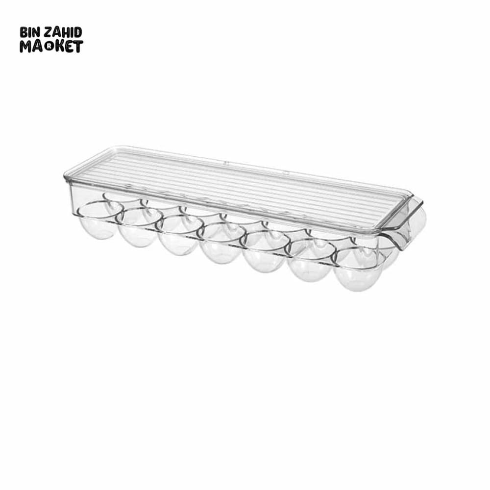 LUXORMOVE CLEAR COVERED EGG HOLDER FOR REFRIGERATOR – STACKABLE PLASTIC TRAY STORAGE BOX DISPENSER