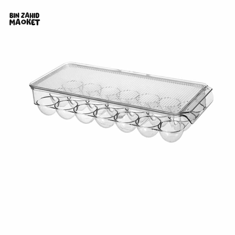 LUXORMOVE CLEAR COVERED EGG HOLDER FOR REFRIGERATOR – STACKABLE PLASTIC TRAY STORAGE BOX DISPENSER
