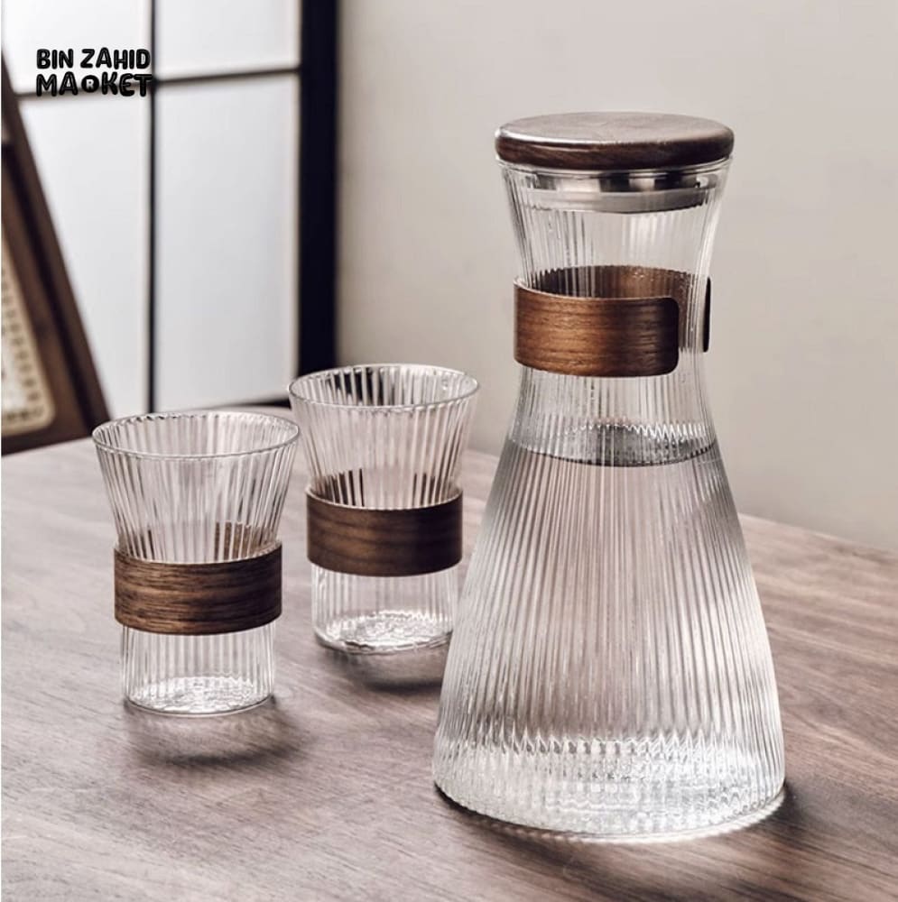 LUXORMOVE COLD GLASS WATER JUG HEAT RESISTANT WITH COVER LARGE CAPACITY