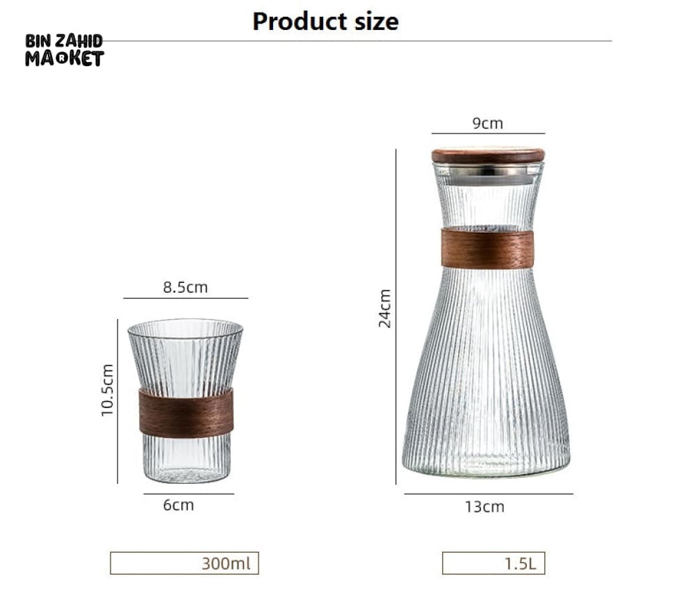 LUXORMOVE COLD GLASS WATER JUG HEAT RESISTANT WITH COVER LARGE CAPACITY