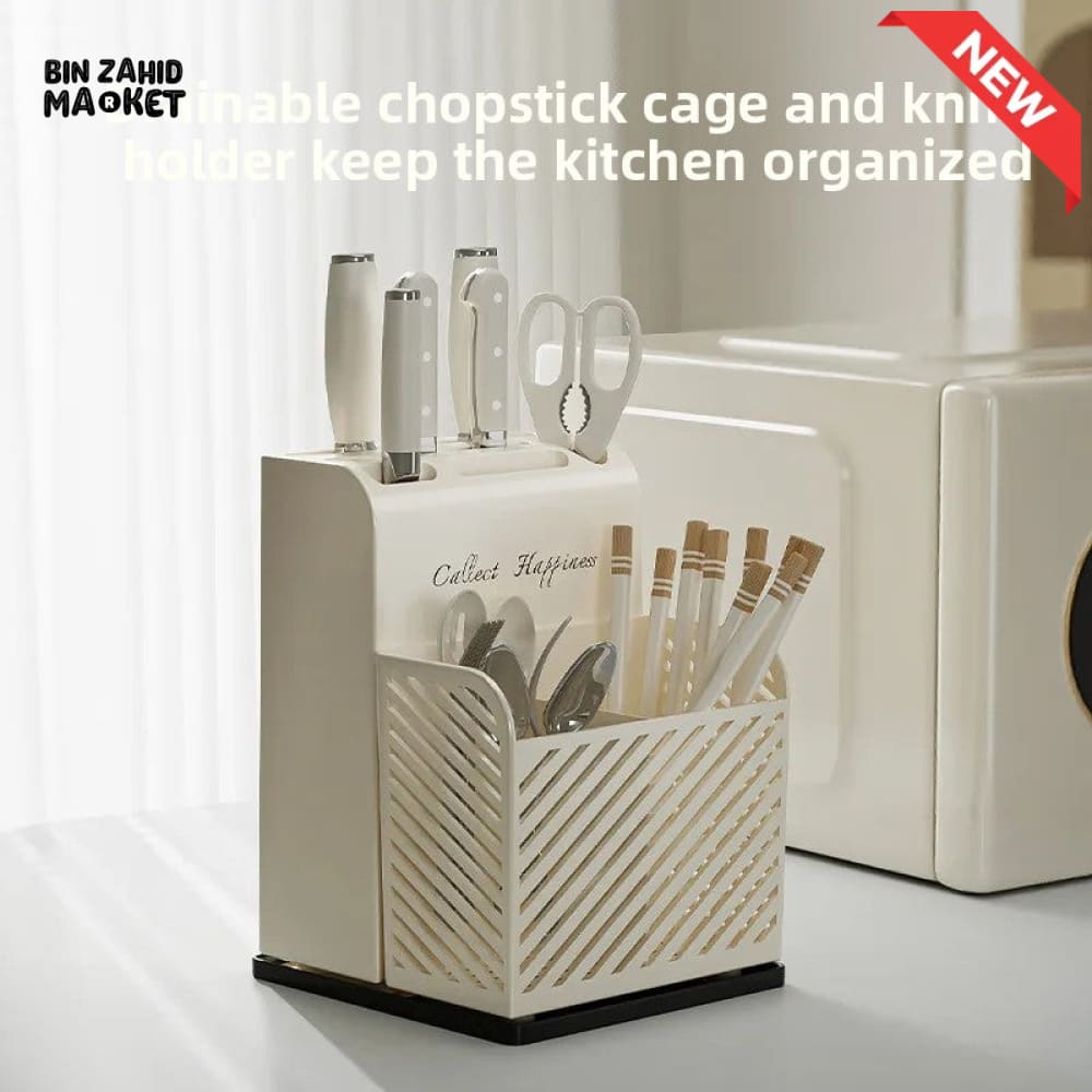 LUXORMOVE COUNTERTOP CUTLERY STAND – KNIFE HOLDER WITH CHOPSTICK DRYING BOX