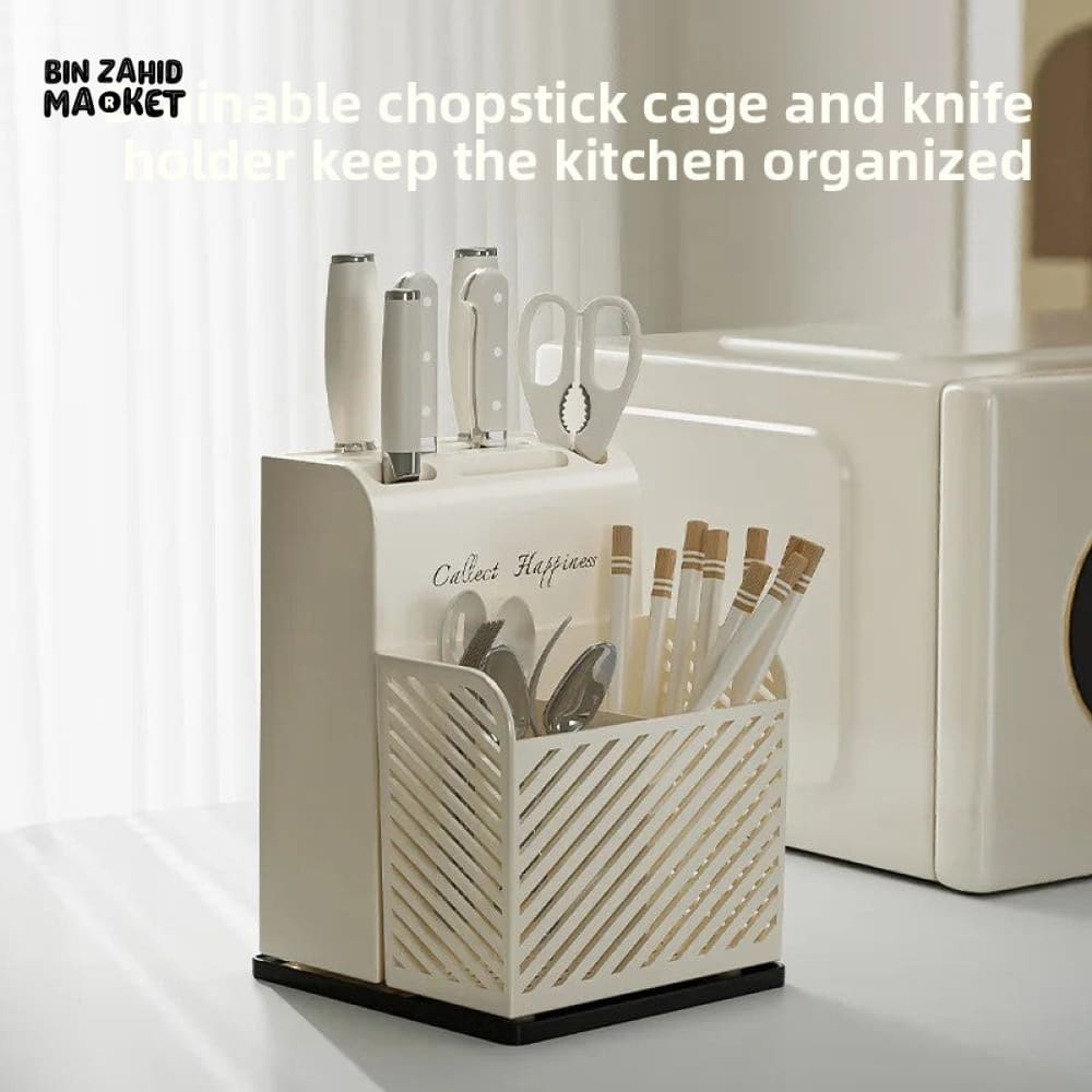 LUXORMOVE COUNTERTOP CUTLERY STAND – KNIFE HOLDER WITH CHOPSTICK DRYING BOX