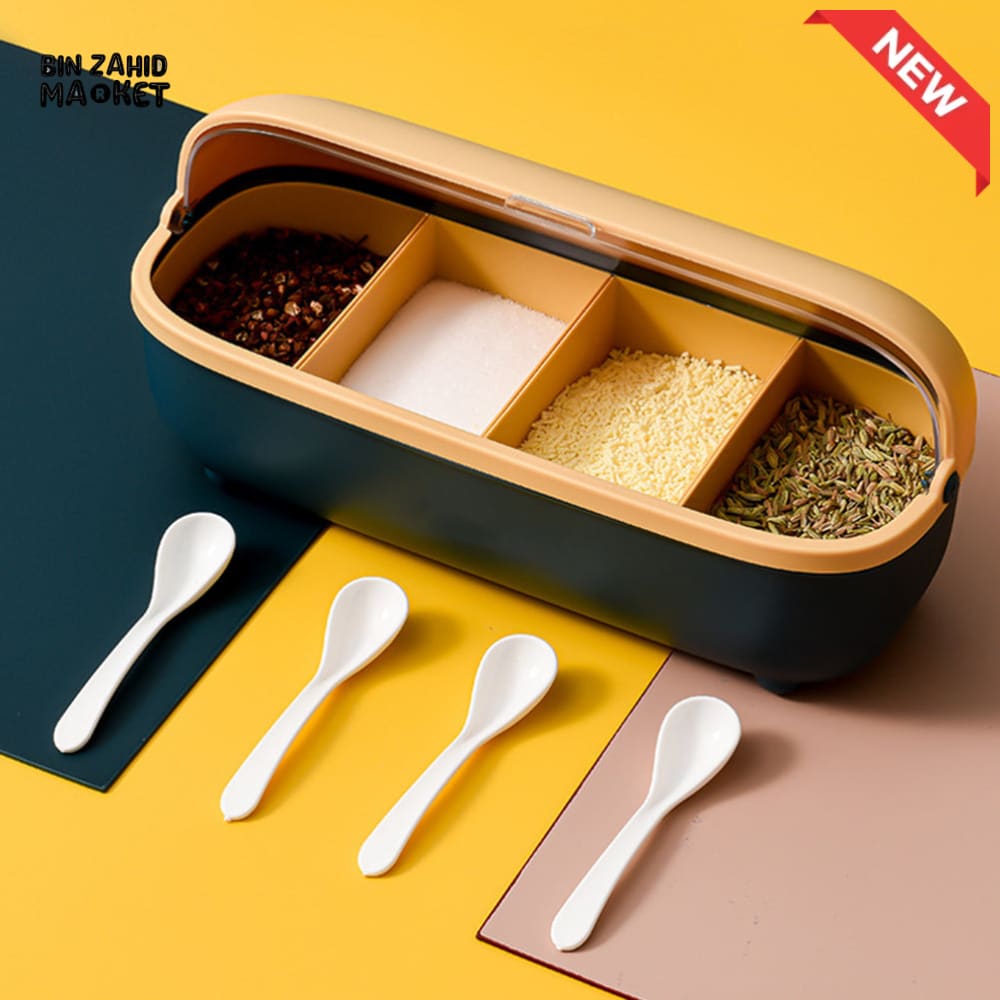 LUXORMOVE COUNTERTOP SPICE JAR SET – PLASTIC BOX WITH VISIBLE DUST-PROOF TOP