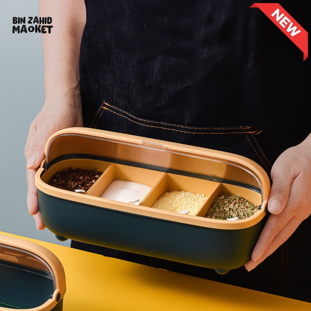 LUXORMOVE COUNTERTOP SPICE JAR SET – PLASTIC BOX WITH VISIBLE DUST-PROOF TOP