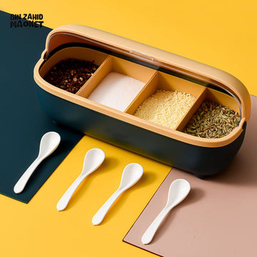 LUXORMOVE COUNTERTOP SPICE JAR SET – PLASTIC BOX WITH VISIBLE DUST-PROOF TOP