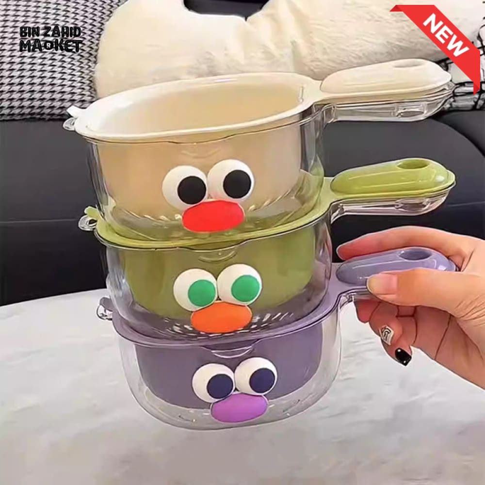 LUXORMOVE DOUBLE LAYER VEGETABLE & FRUIT BASKET – 2 IN 1 THICKENED DRAIN FILTER WITH CUTE HANDLE FOR HOME USE