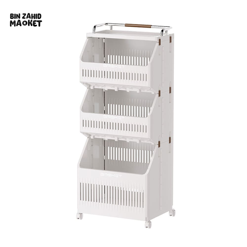 LUXORMOVE FOLDABLE LAUNDRY HAMPER – SPACE-SAVING STANDING BASKET WITH SORTER RACK - 4 LAYERS