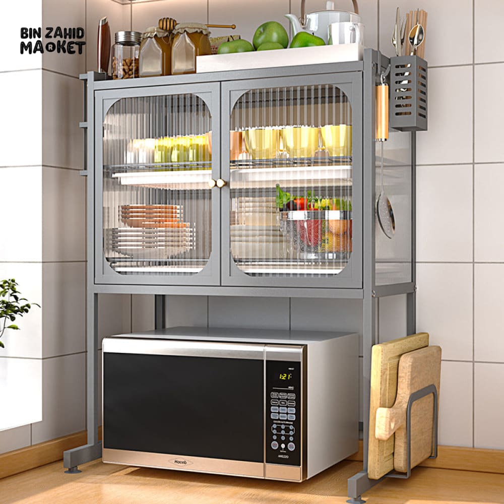 LUXORMOVE KITCHEN RACK MULTIFUNCTIONAL DISH DRAIN SHELF OVEN STORAGE ORGANIZER - BLACK